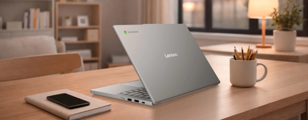 Lenovo Chromebook m Gen 11(14型 MediaTek)を外で使っている様子