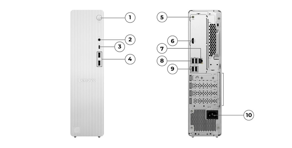 IdeaCentre Tower 08IAS10（Intel）の入出力端子