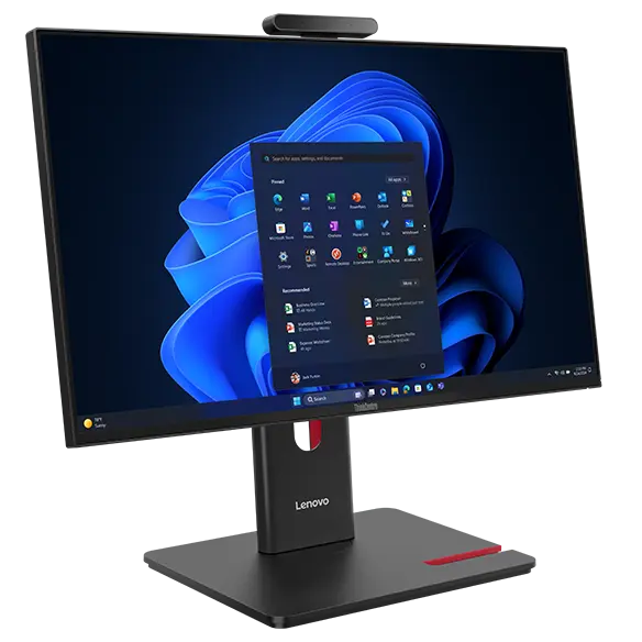ThinkCentre M70a All-In-One Gen 6(23.8型 Intel)の本体を斜め前から見たところ