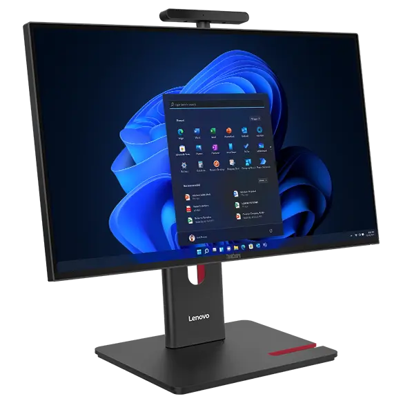 ThinkCentre M90a All-In-One Gen 6(23.8型 Intel)の本体を斜め前から見たところ