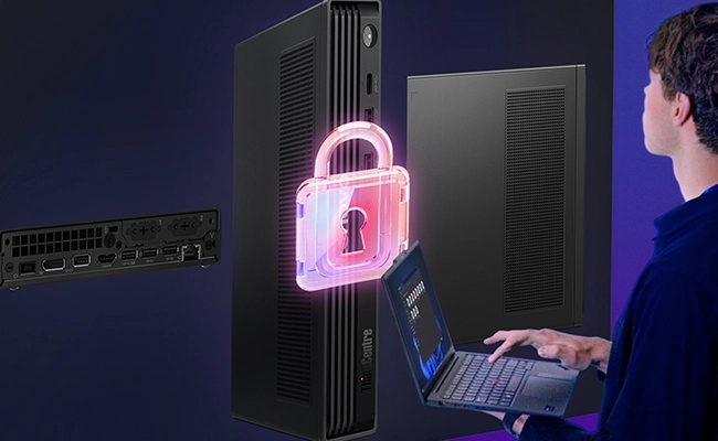 ThinkCentre M90q Tiny Gen 6（Intel）のセキュリティ機能のイメージ