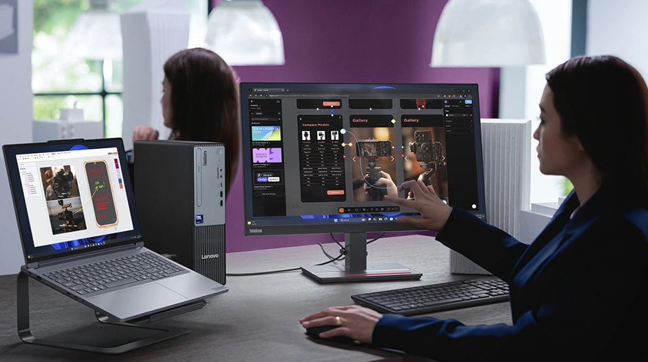 ThinkCentre neo 50s Small Gen 6(Intel)をオフィスで使っているところ