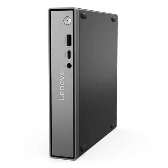 ThinkCentre neo 55q Tiny Gen 6(Ryzen AI 300シリーズ)を斜めから見たところ