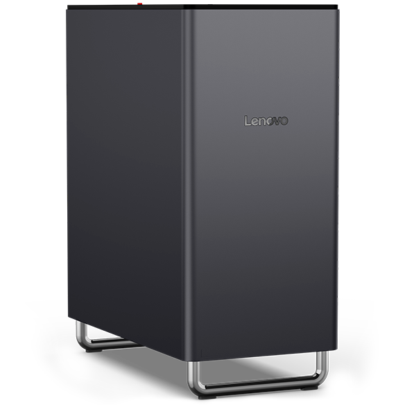 ThinkCentre X Tower(Intel)の本体を斜め前から見たところ