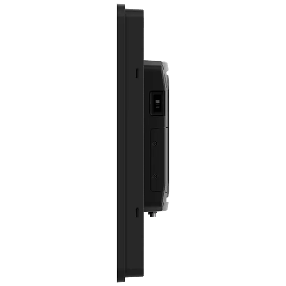 ThinkEdge SE50a-21 Gen 1の本体を真横から見たところ(薄さ)