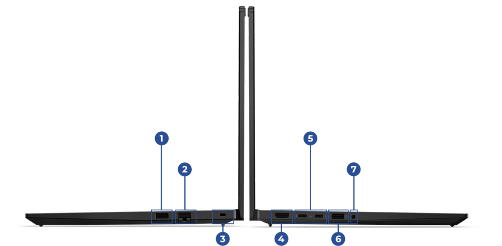 ThinkPad E14 Gen 7 ILL(14型 Intel)の側面インターフェース