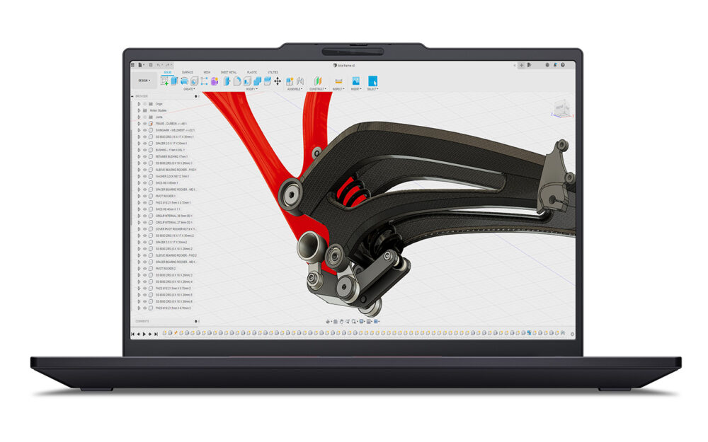 ThinkPad P14s Gen 7（14型 AMD）でCADソフトを動かしている画面