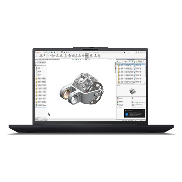 ThinkPad P14s Gen 7（14.5型 Intel）でCADソフトを動かしている画面