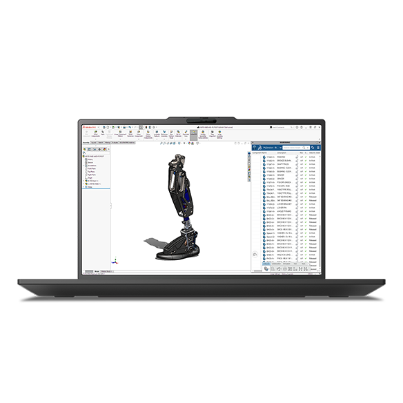 ThinkPad P16s Gen 5（16型 Intel）でCADソフトを動かしている画面