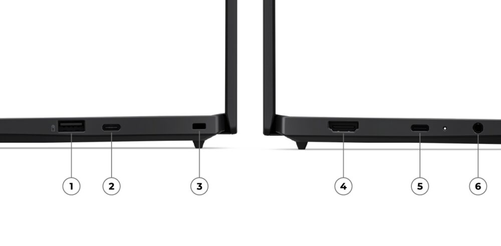 ThinkPad T14s Gen 7(14型 Snapdragon)の側面インターフェース