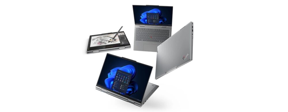 ThinkPad X1 2-in-1 Gen 10 Aura Edition をタブレットモードで使っている様子