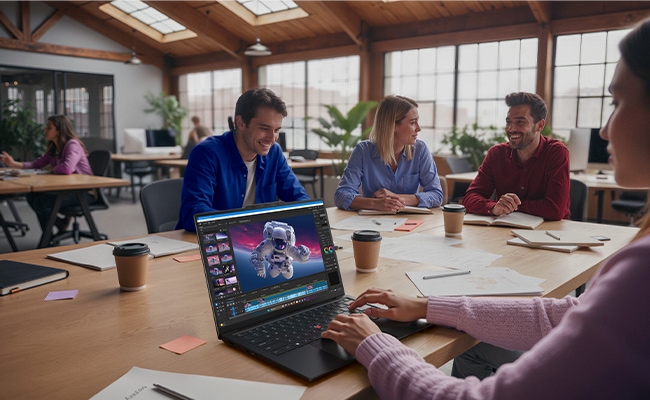 ThinkPad X1 Carbon Gen 14を会議で使っている様子