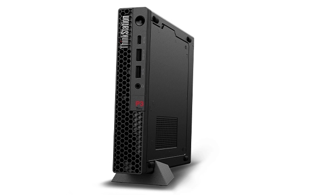 ThinkStation P3 Tiny Gen 2（Intel）を縦置きスタンドに載せたところ