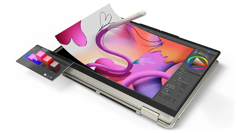 Yoga 7a 2-in-1 Gen 11(14型 AMD)の薄さがわかる側面