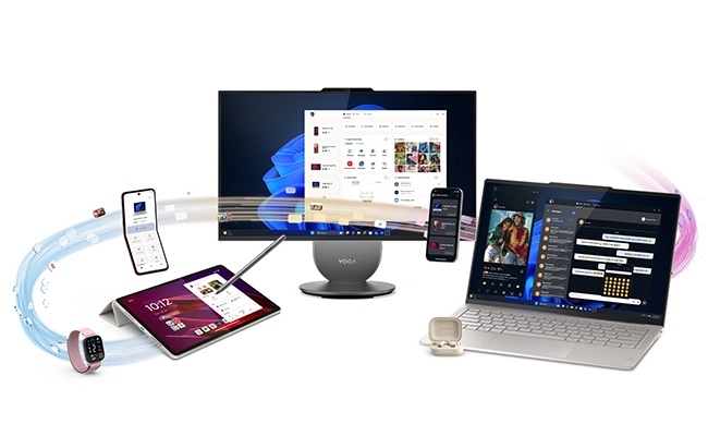 Yoga AIO 27IPH11(27型 Intel)を使っている様子