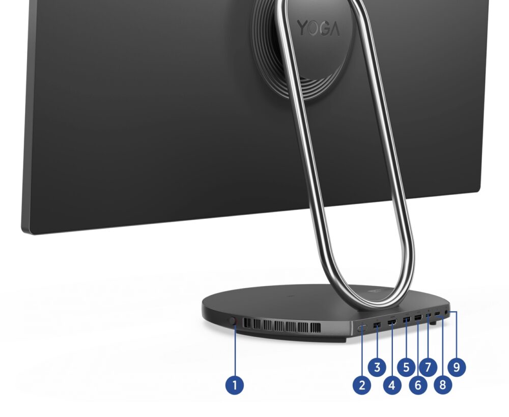 Yoga AIO 32ILL10（31.5型 Intel）の側面インターフェース