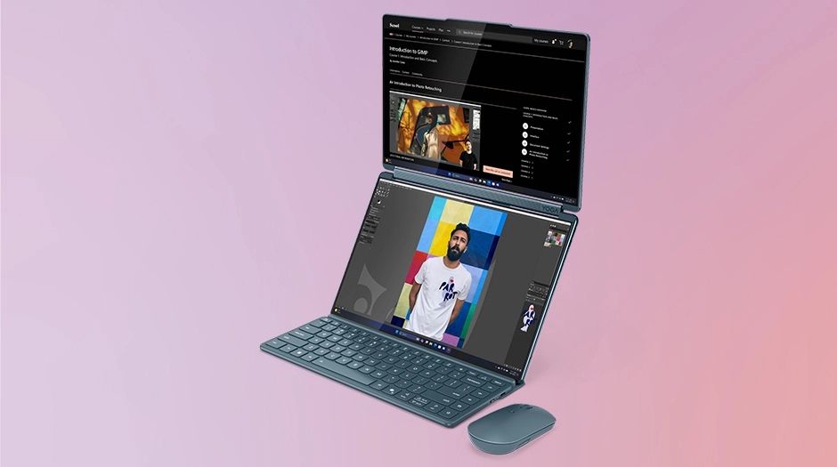Yoga Book 9i Gen 10(14型 Intel)の薄さがわかる側面