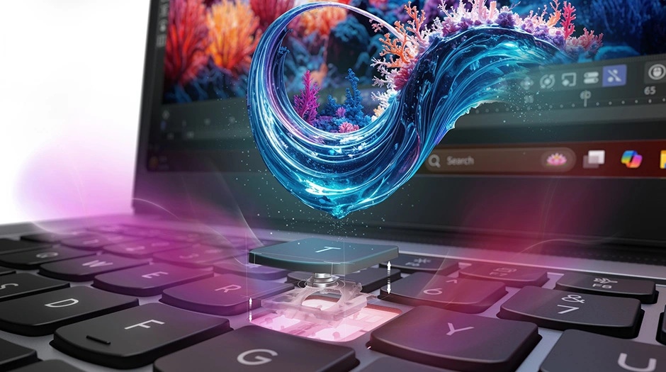 Yoga Pro 7i Gen 11 Aura Edition(15.3型 Intel)のキーボードとタッチパッド