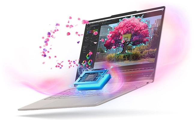 Yoga Slim 7i Ultra Gen 11 Aura Edition(14型 Intel)の薄さがわかる側面
